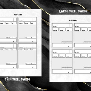 Large + Thin D&D 5e Spell Cards - Printable, Reusable for Easy Spell Management