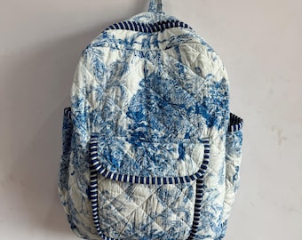 Quilted Patchwork Cotton Backpack: Bohemian Hippie Tote Bag