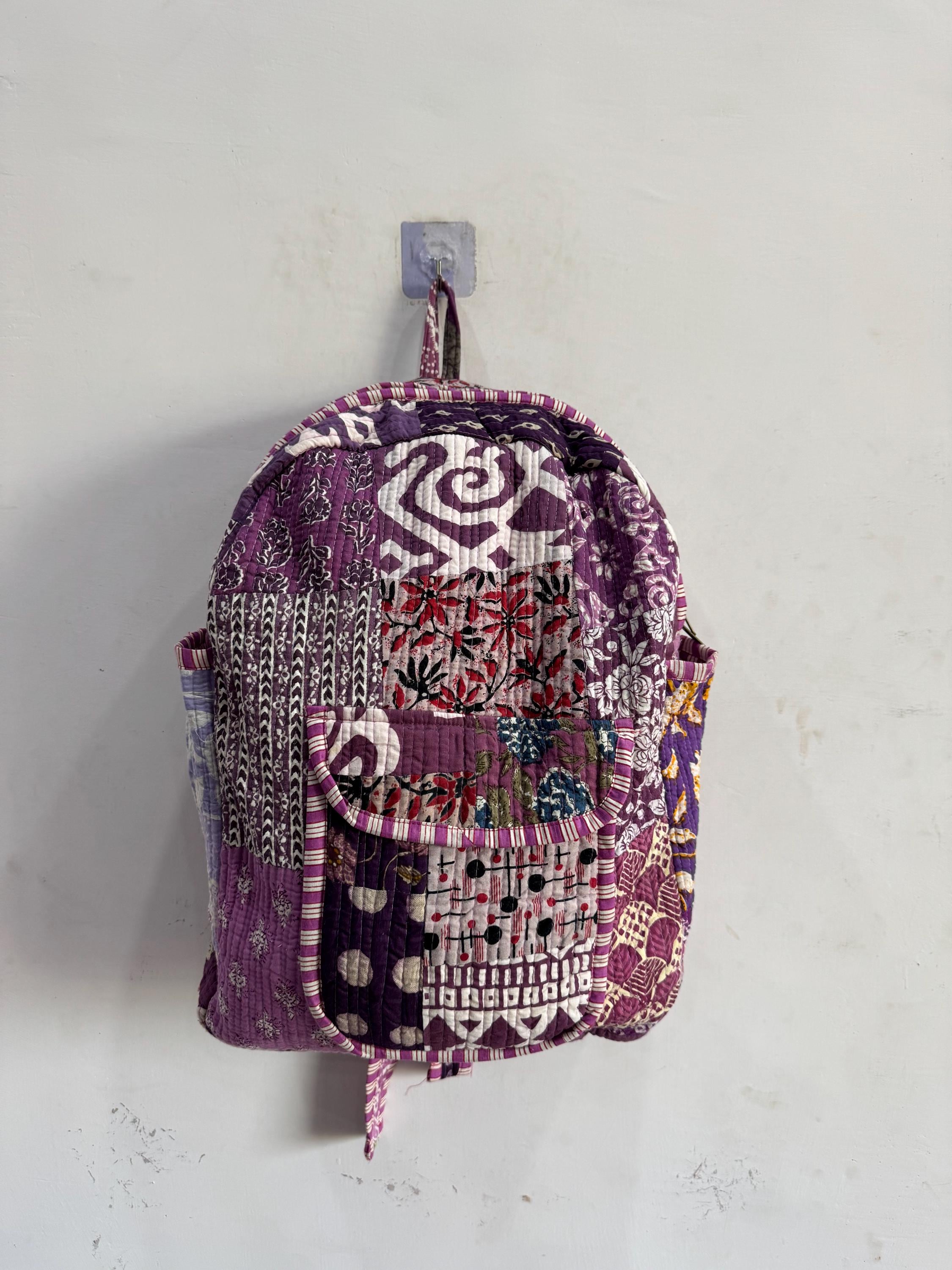Bohemian Patchwork Backpack. BL/RD5 Forest Bloom Patchwork Backpack | Purses-Bags | Orange  main image 2