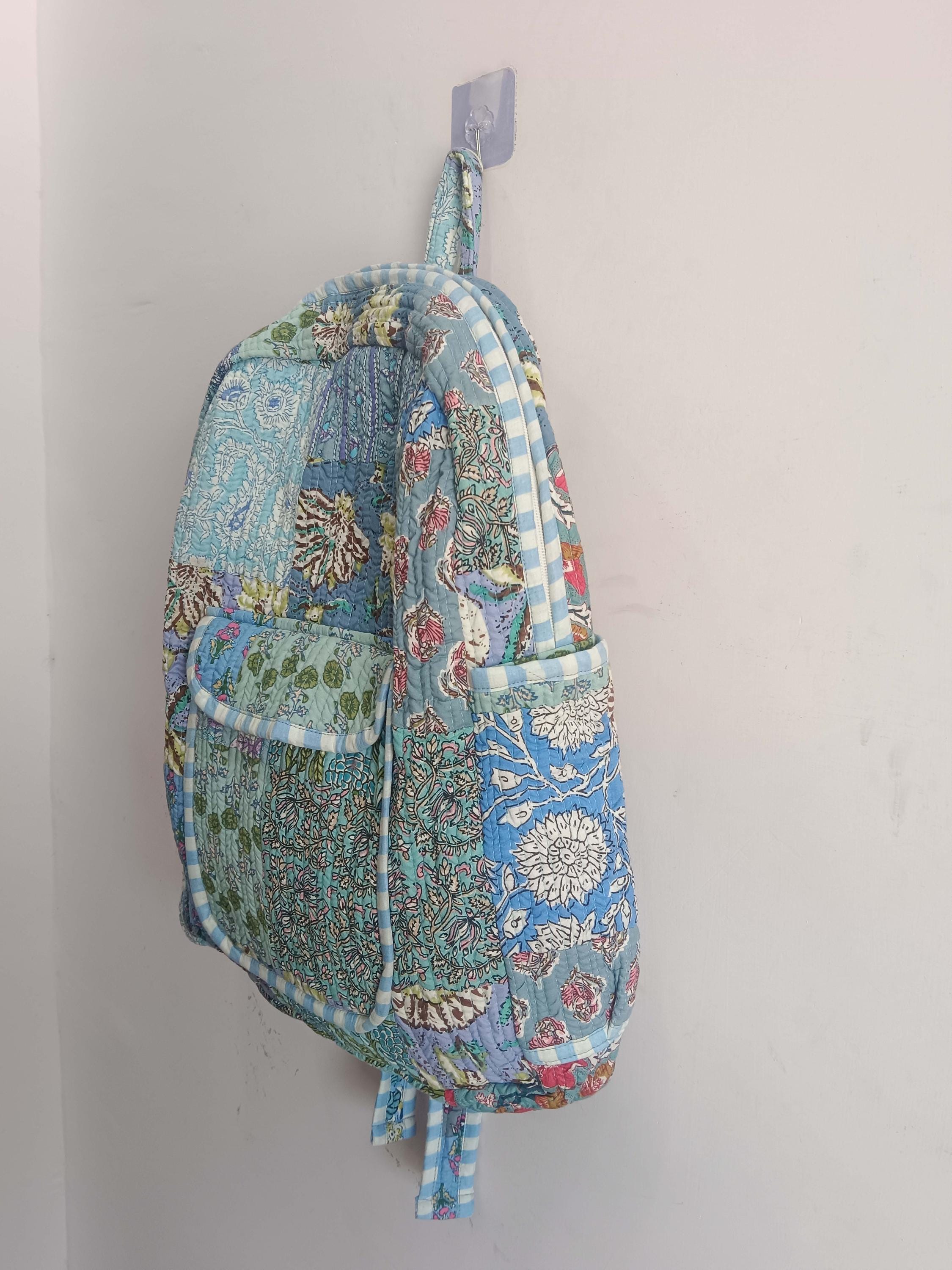 Cotton Quilted Patchwork Backpack: Colorful Travel Bag - Etsy display picture 1
