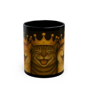 Royal Feline Black Mug, Funny Cat Mug, Cat Lover Gift, Unique Coffee Cup, Pet Lover Mug, Birthday Gift for Cat Owners