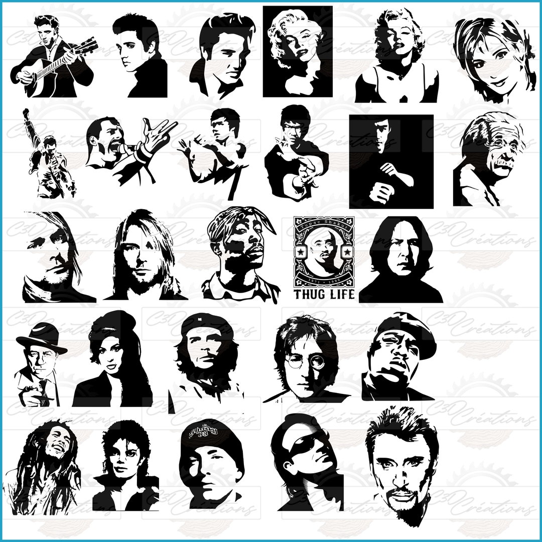 Celebrities / Celebrities 27 SVG Pack Etsy