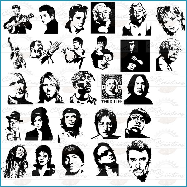 Celebrities / Célébrités  (27) SVG Pack