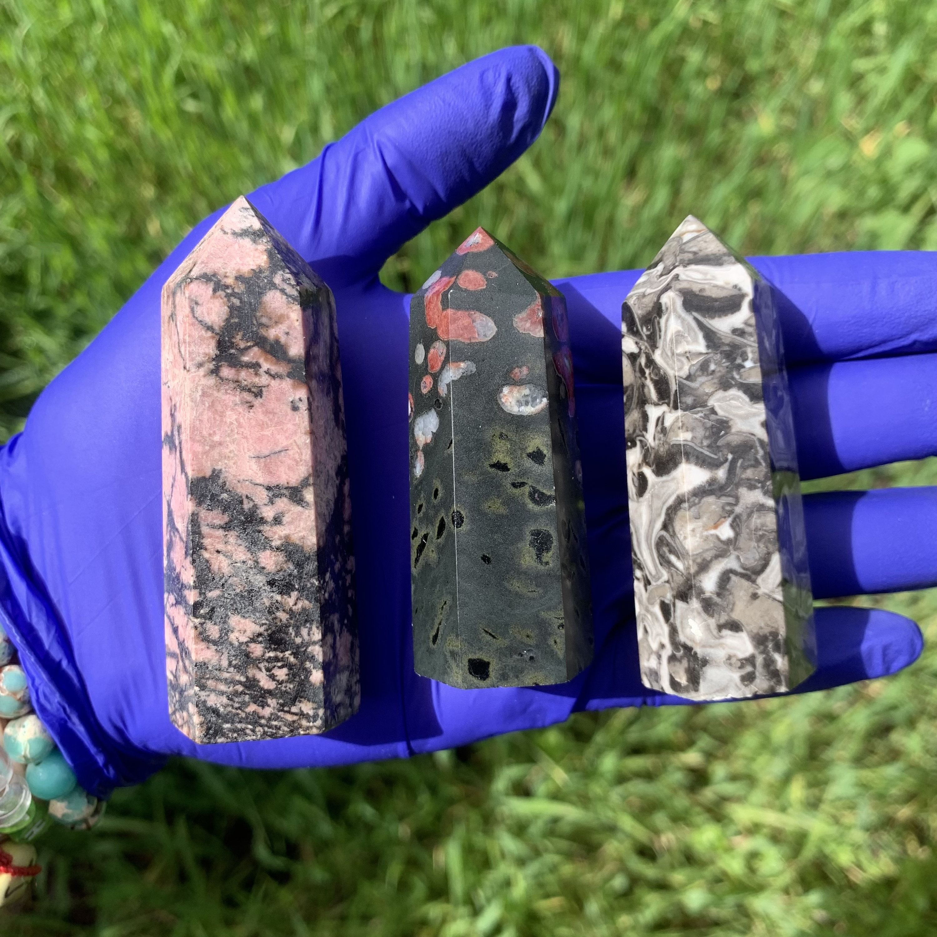 Rhodonite, Plum Blossom Jade, Picasso Jasper Point Set - Etsy