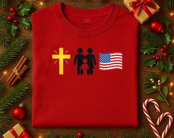 Glaube Familie Freiheit T-Shirt: Christliches Vaterländisches Grafik T-Shirt