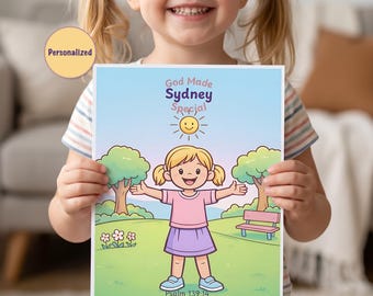 Personalized Christian Coloring Book for Girls, Faith Affirmation Activity, Bible Scripture Coloring Pages, Custom Name Gift
