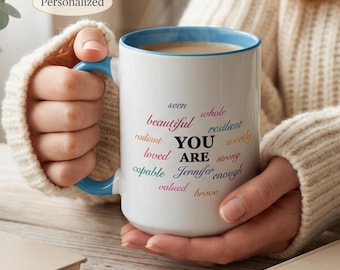Positive Affirmation Mug for Women | Encouraging Self Love Coffee Cup | Meaningful Gift for Daily Motivation & Self Care