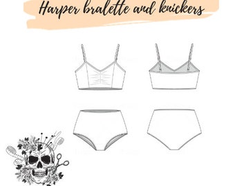 Harper bralette and knickers PDF pattern