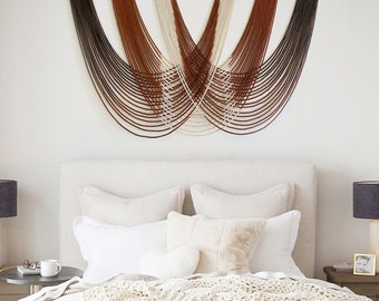 Handmade Orange Ombre Macrame Wall Hanging – 69-Inch Boho Wall Art