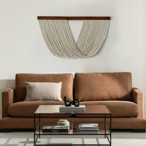 Minimalist Wall Hanging - Modern Geometric Fiber Art - Contemporary Home Decor Accent