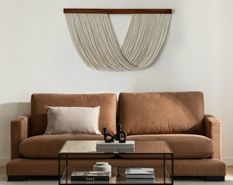 Minimalist Wall Hanging - Modern Geometric Fiber Art - Contemporary Home Decor Accent