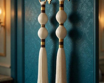 Set di 2 arazzi da parete in macramè, stile boho moderno, da 29 pollici / Decorazione boho fatta a mano / Arte in fibra boho / Decorazione da parete per soggiorno e camera da letto