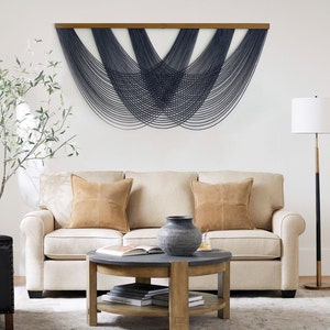 Macrame Dip Dye Tapestry Wall Hanging - Boho Chic Home Decor, Handcrafted Art with Gradient Design
