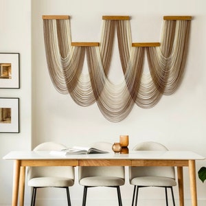 Large Dip Dyed Macrame Tapestry - Boho Chic Wall Hanging Decor for Modern Home