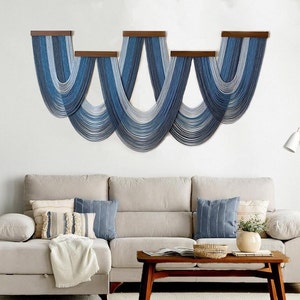 Large Macrame Dip Dye Tapestry Wall Hanging - Boho Chic Home Decor, Handcrafted Statement Piece