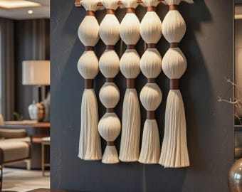 Handcrafted Cotton Rope Fiber Wall Art – Boho Woven Tapestry