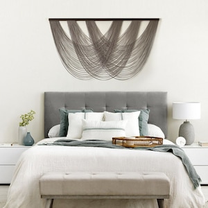 Boho Chic Handwoven Wall Hanging | Mink Color Modern Fiber Art Decor | Home & Office Décor