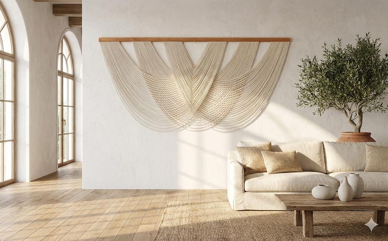 Handwoven Fiber Wall Art - Modern Boho Decor for Stylish Homes image 2