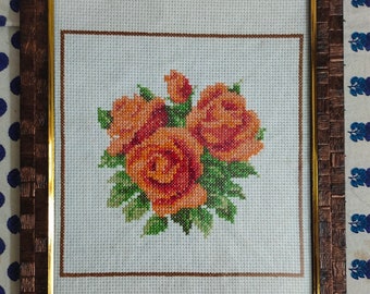 Cross stitched wall decor