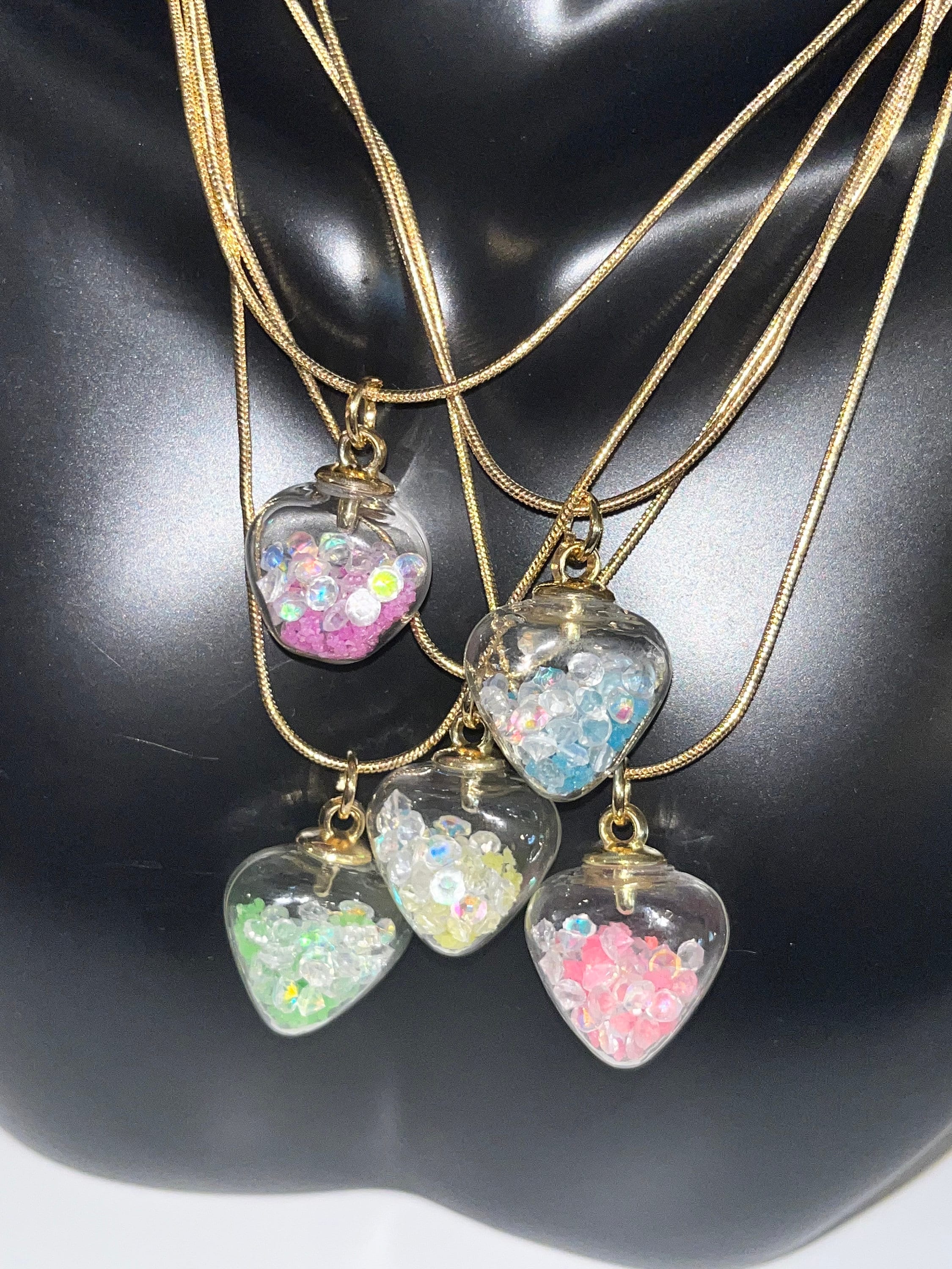 Fashion Heart Glow Locket with Rose Wings Glow in the dark Jewelry Necklace