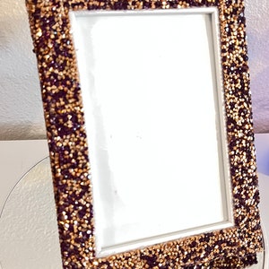 Purple and copper crushed diamond picture frame