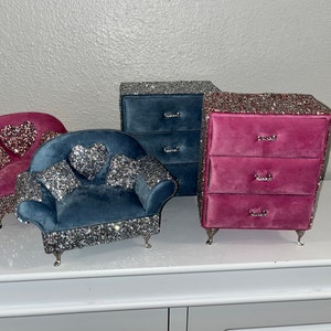AB Diamond Crystal Jewelry Box/Couch Set