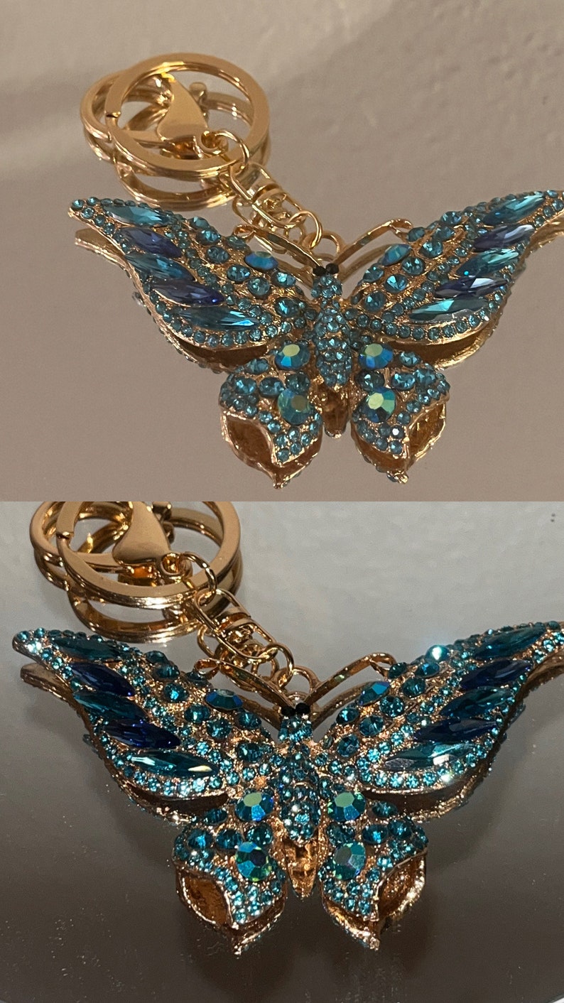 Butterfly Key Rings Butterfly Bling Large Keychains - Etsy