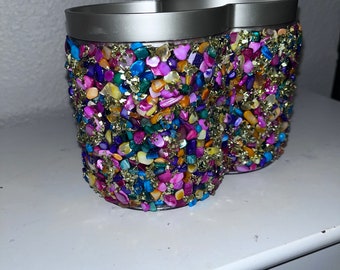 Colorful stone organizer container