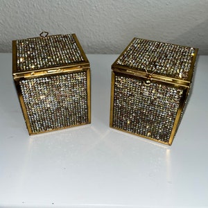 Mini Gold bling Trinket Box Set