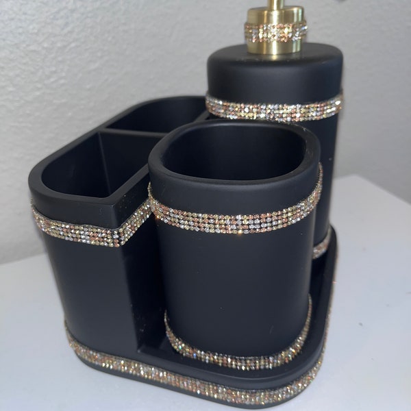 Black/ Yellow Gold mix Bath Accessories