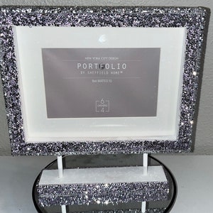 Purple/Silver crushed diamond picture frame