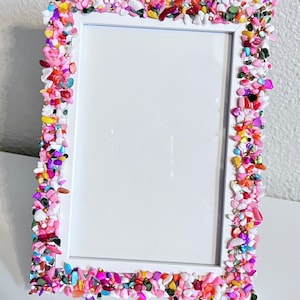 Pink colorful stone mix Picture Frames