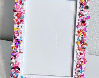 Pink colorful stone mix Picture Frames