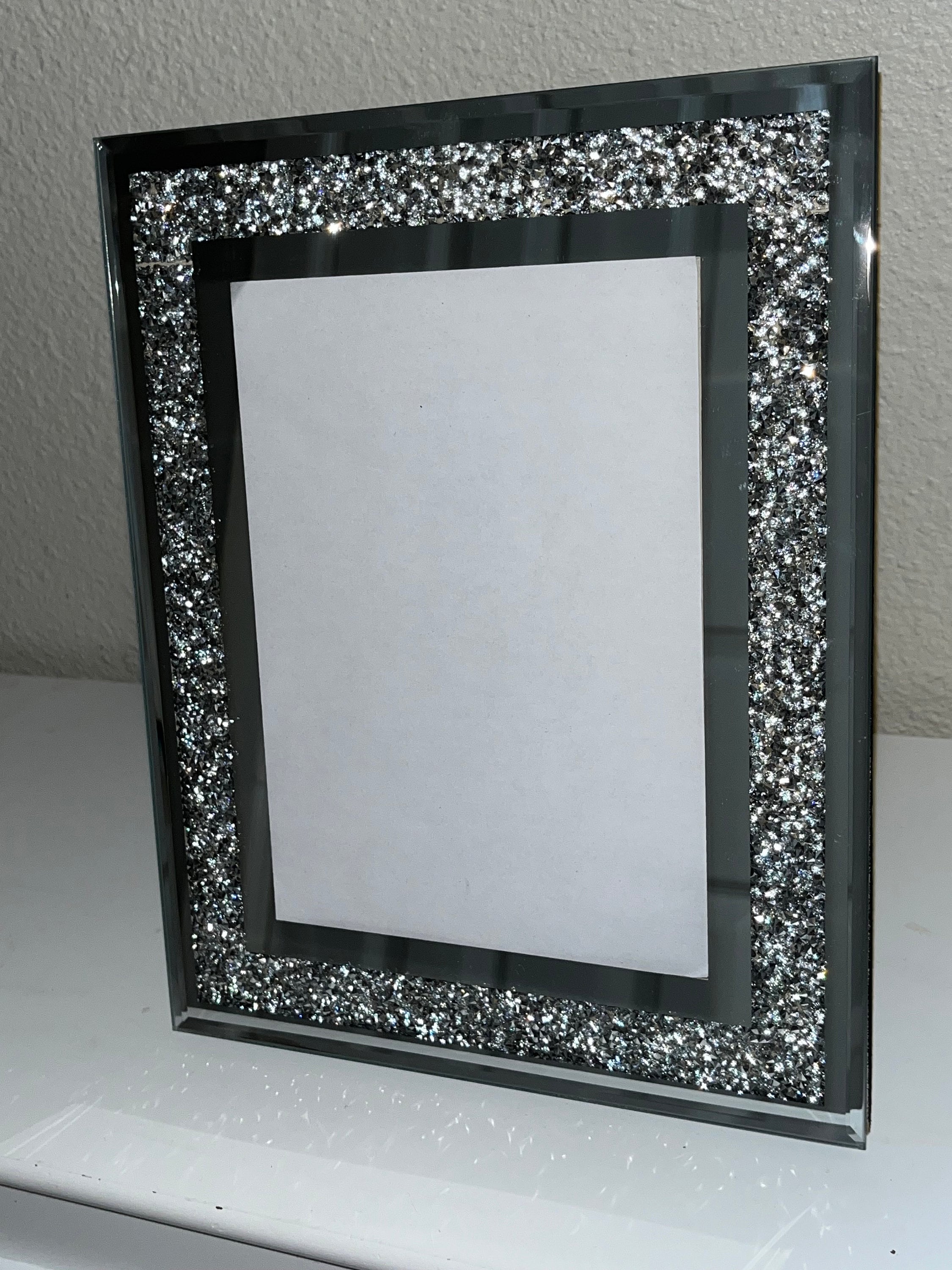 Verspiegeltes Diamant Crush Schwimmendes Wandregal Kristall