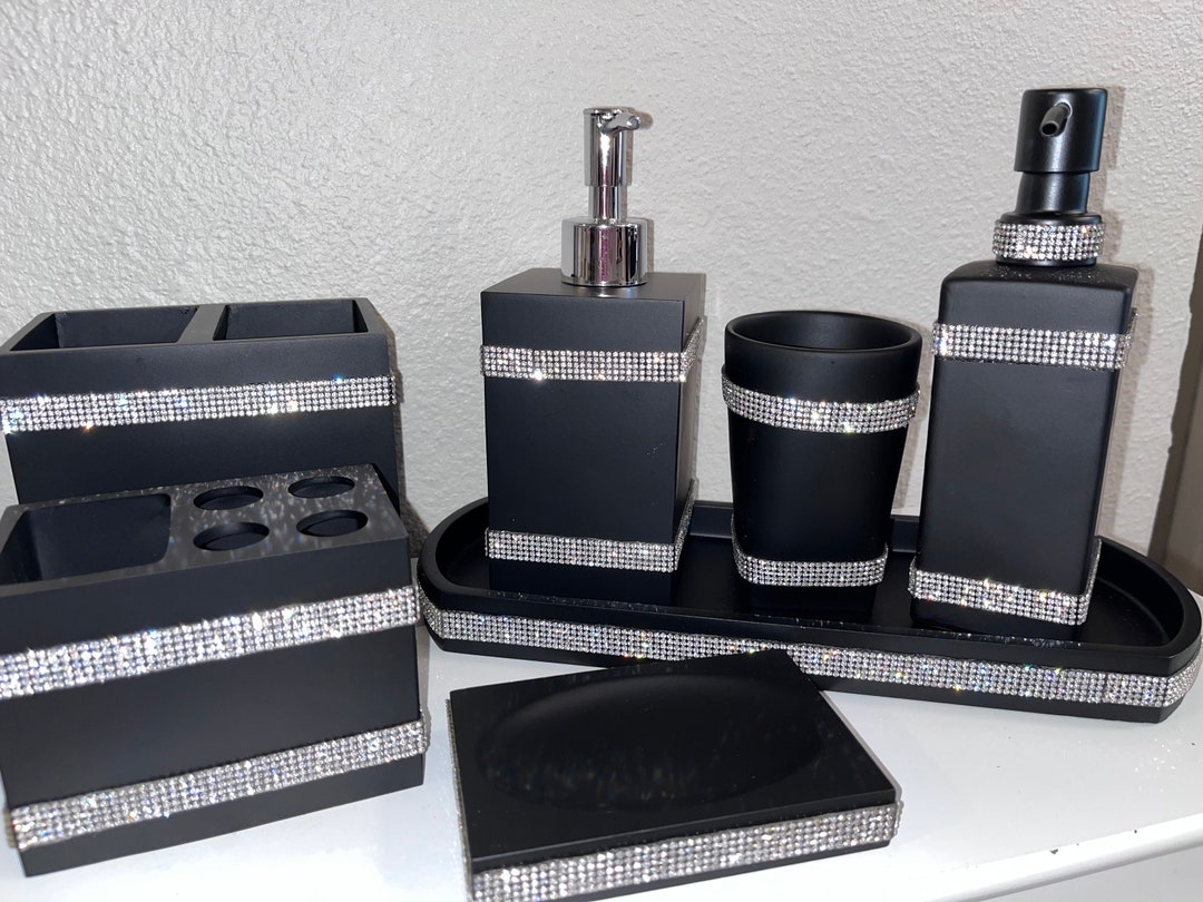 Black Diamond Bath Accessories Etsy