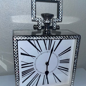 Large Diamond mirror tabletop Clock