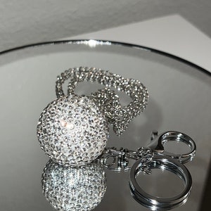 Diamond disco ball car mirror charm/keychain
