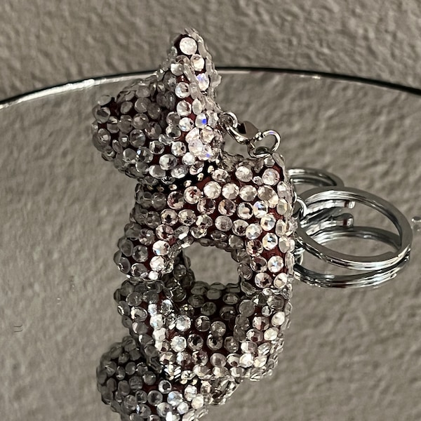 Rhinestone Dog Keychain Etsy