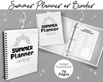 Summer Planner; Summer Planner for Kids; Summer Calendar; Printable Summer Planner; Summer Digital Download; Kids Planner