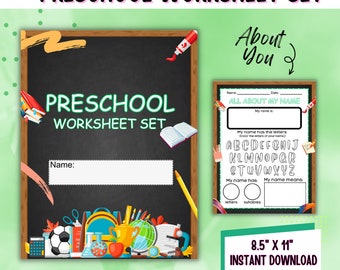 Preschool Worksheets, Kindergarten Worksheets, Learning Worksheets for Kids, Homeschool Worksheets, Alphabet Worksheets, Math Worksheets