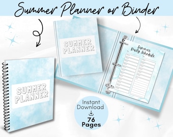 Summer Planner; Summer Planner for Kids; Summer Calendar; Printable Summer Planner; Summer Digital Download; Printable Planner