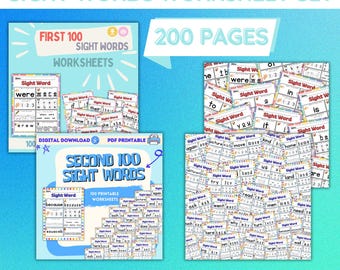 200 fichas de vocabulario visual; Aprendizaje para niños; Fichas de jardín de infancia; Páginas de actividades para jardín de infancia; Páginas de actividades para preescolar; Trabajo con vocabulario visual