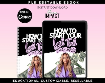 Lash Tech Business Guide, PLR Ebook, Customizable Template (Digital Download)