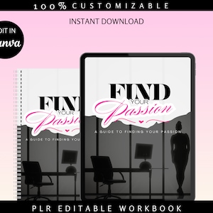 Find Your Passion Ebook & Workbook: PLR Canva Template (Digital Download)