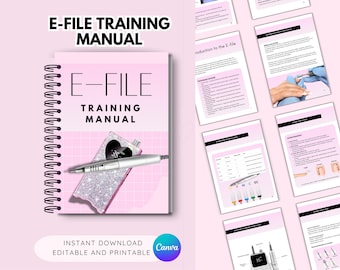 E-File Training Manual: Nail Tech Education (Editable Canva Template)