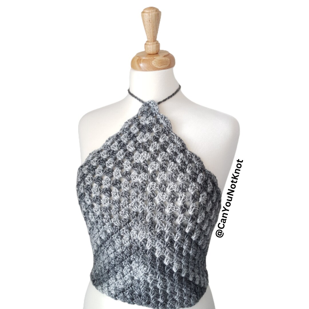 Crochet PDF PATTERN for Backless Triangle Halter Top in English for ...