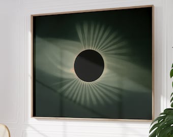 Total Solar Eclipse Print: Vintage Astronomy Art, 1882