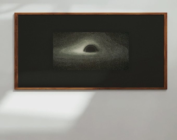 Black Hole, 1979, Astronomy Print, Space Wall Art, Vintage.
