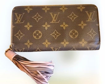 Authentic Louis Vuitton Monogram Pompon Tassel Zippy Pink Wallet