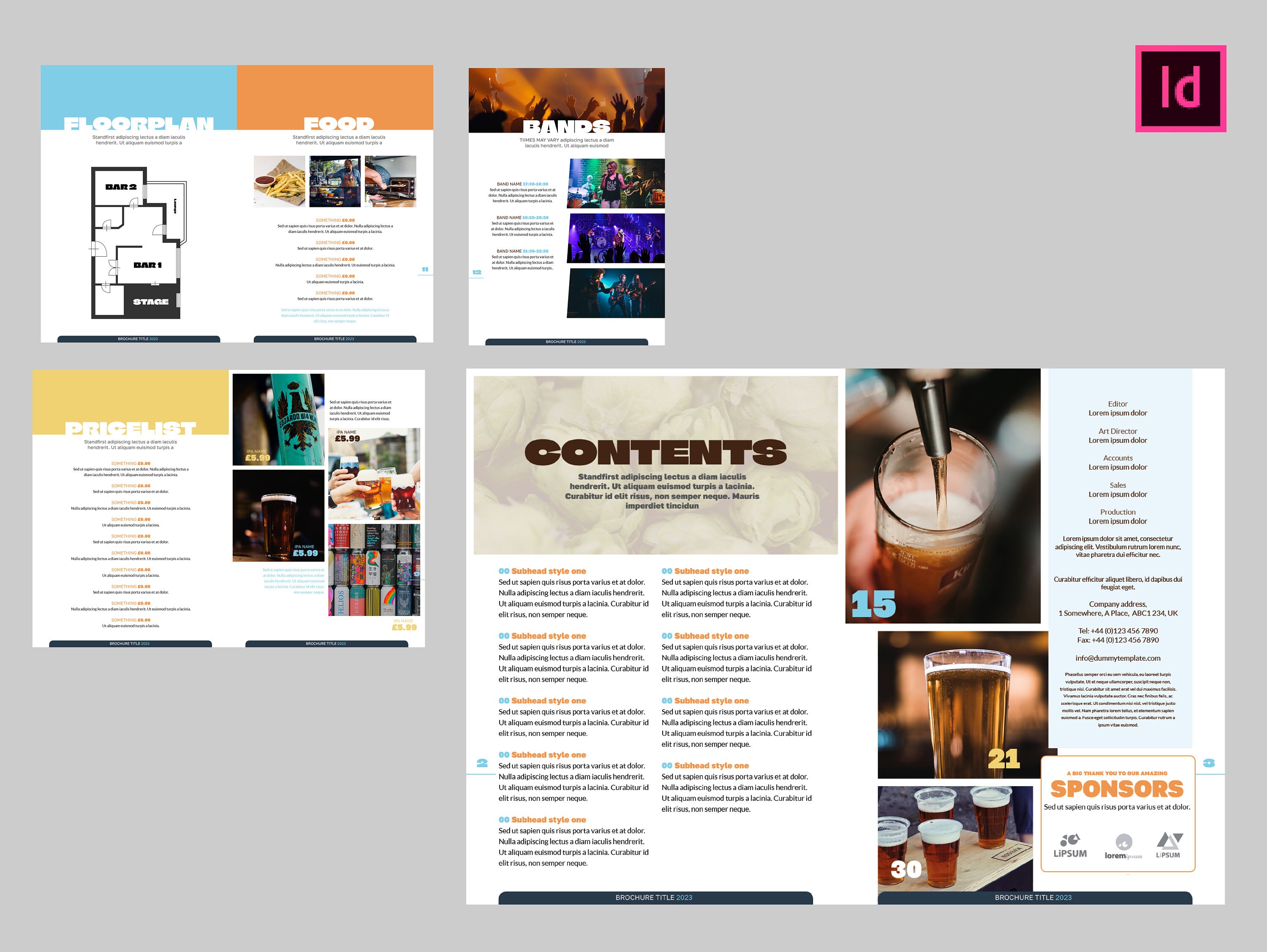 Indesign Brochure for Events | Adaptable | EASY (A5) - Etsy